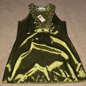 Green Satin MaxStudio Top